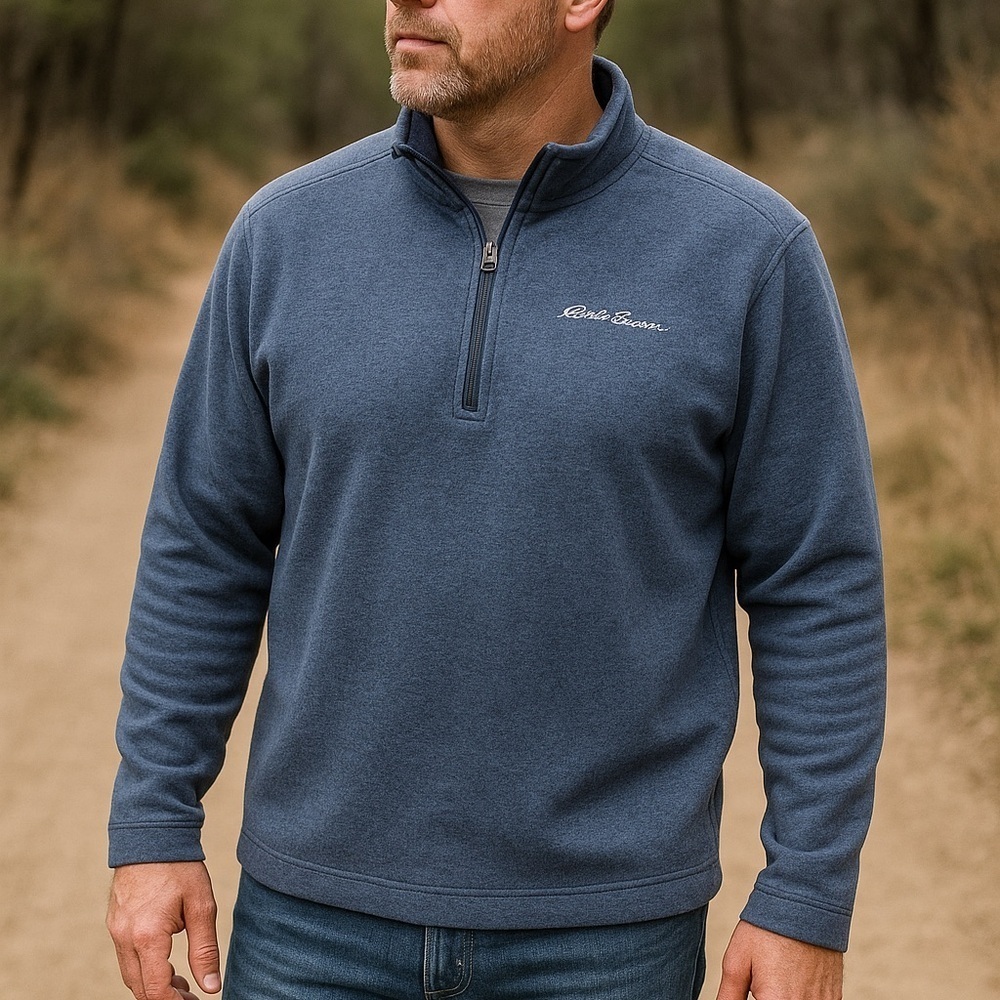 Eddie Bauer Sweater Fleece 1/4 Zip Pullover Men's XL Blue